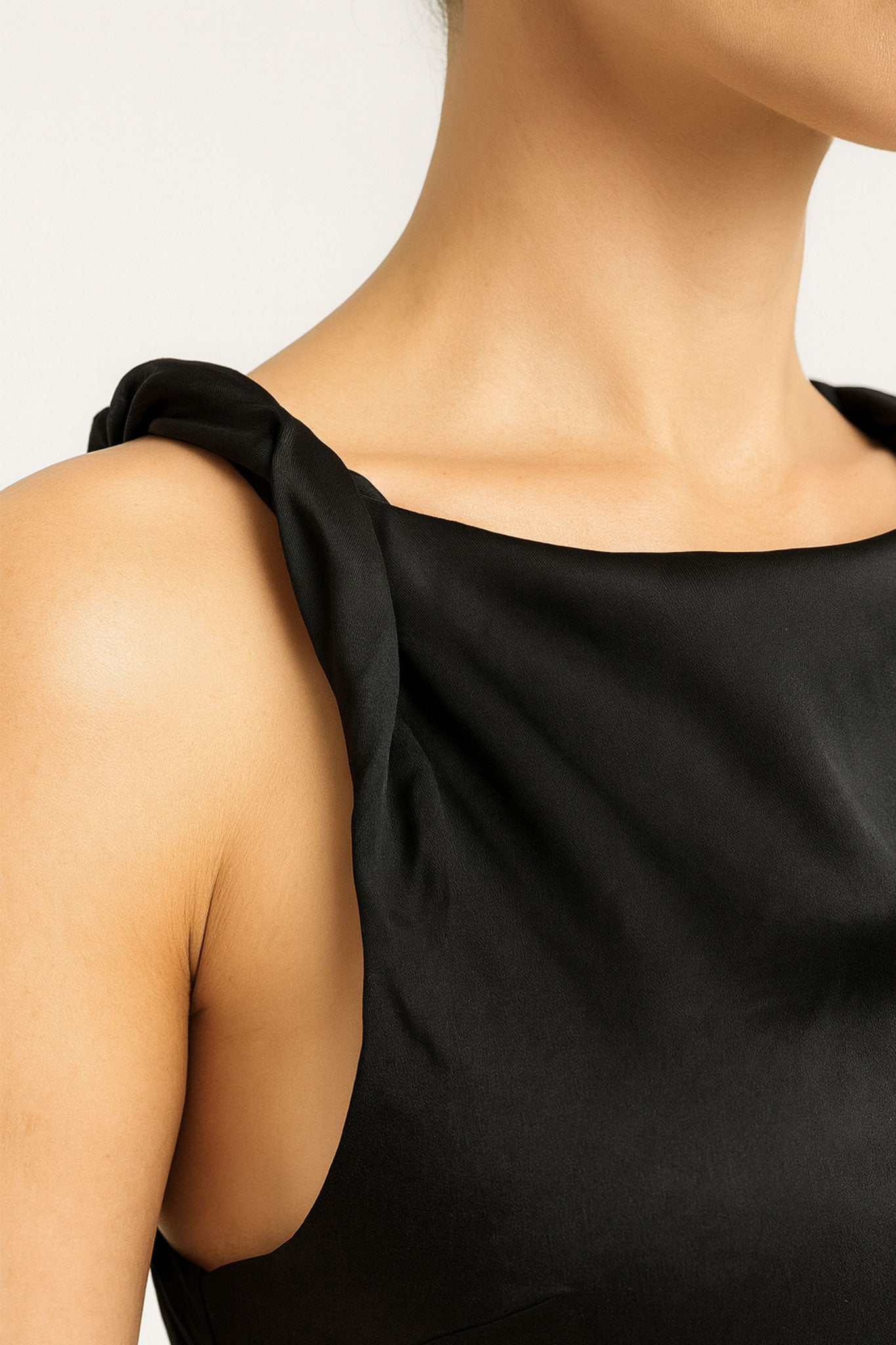 Women’s Black Satin Maxi Dress