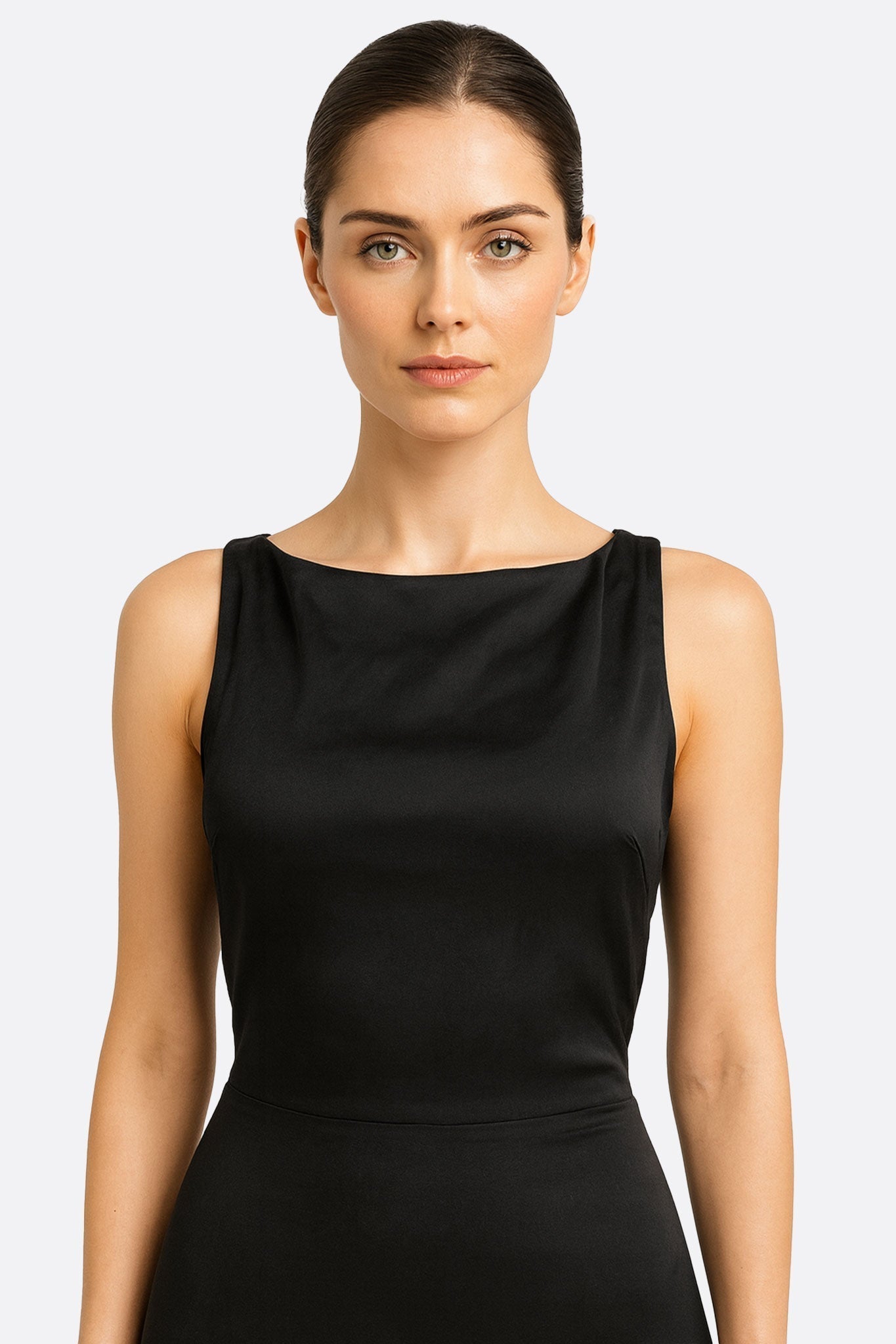 Women’s Black Satin Maxi Dress