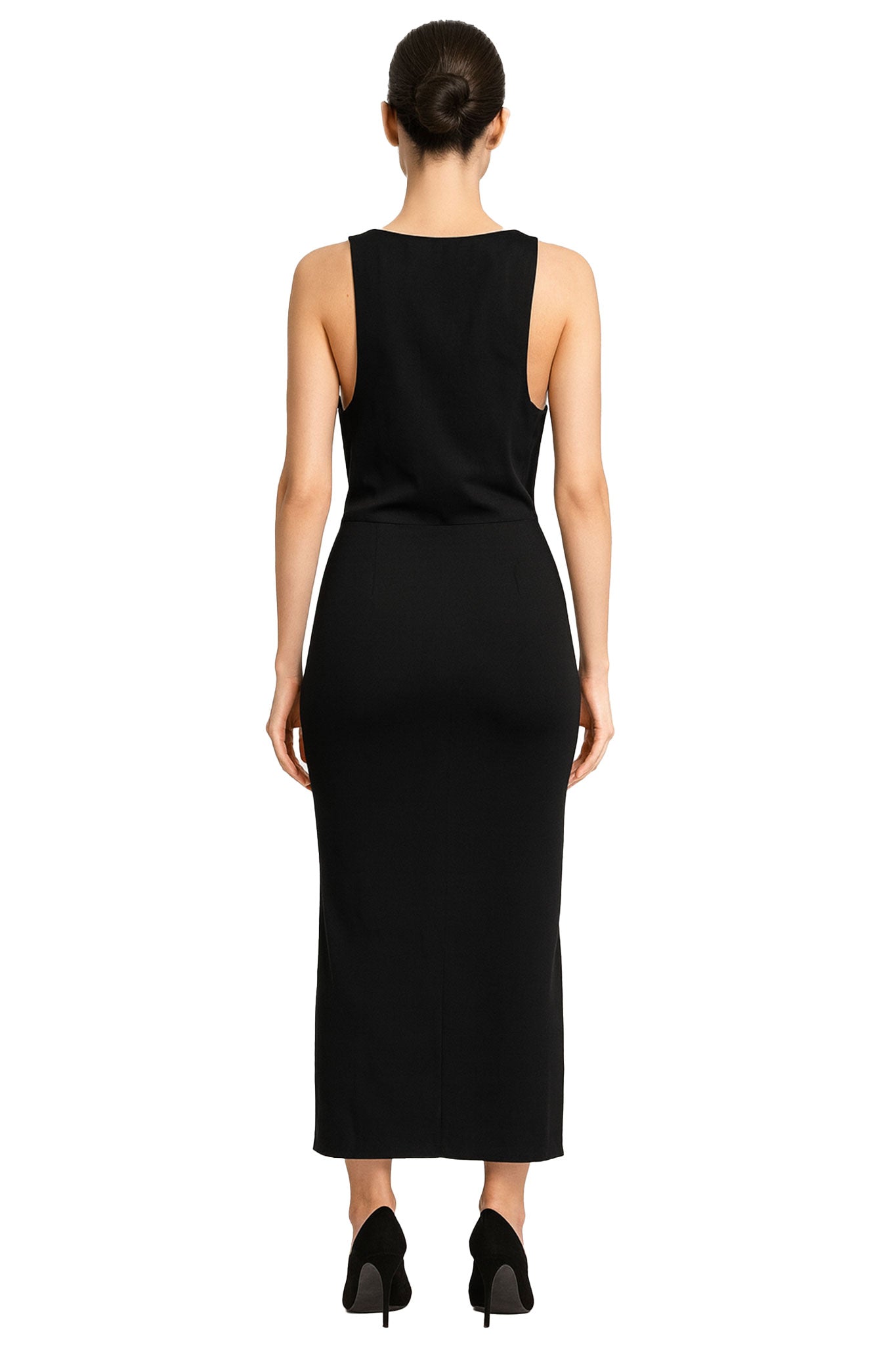 Women’s Black Satin Maxi Dress