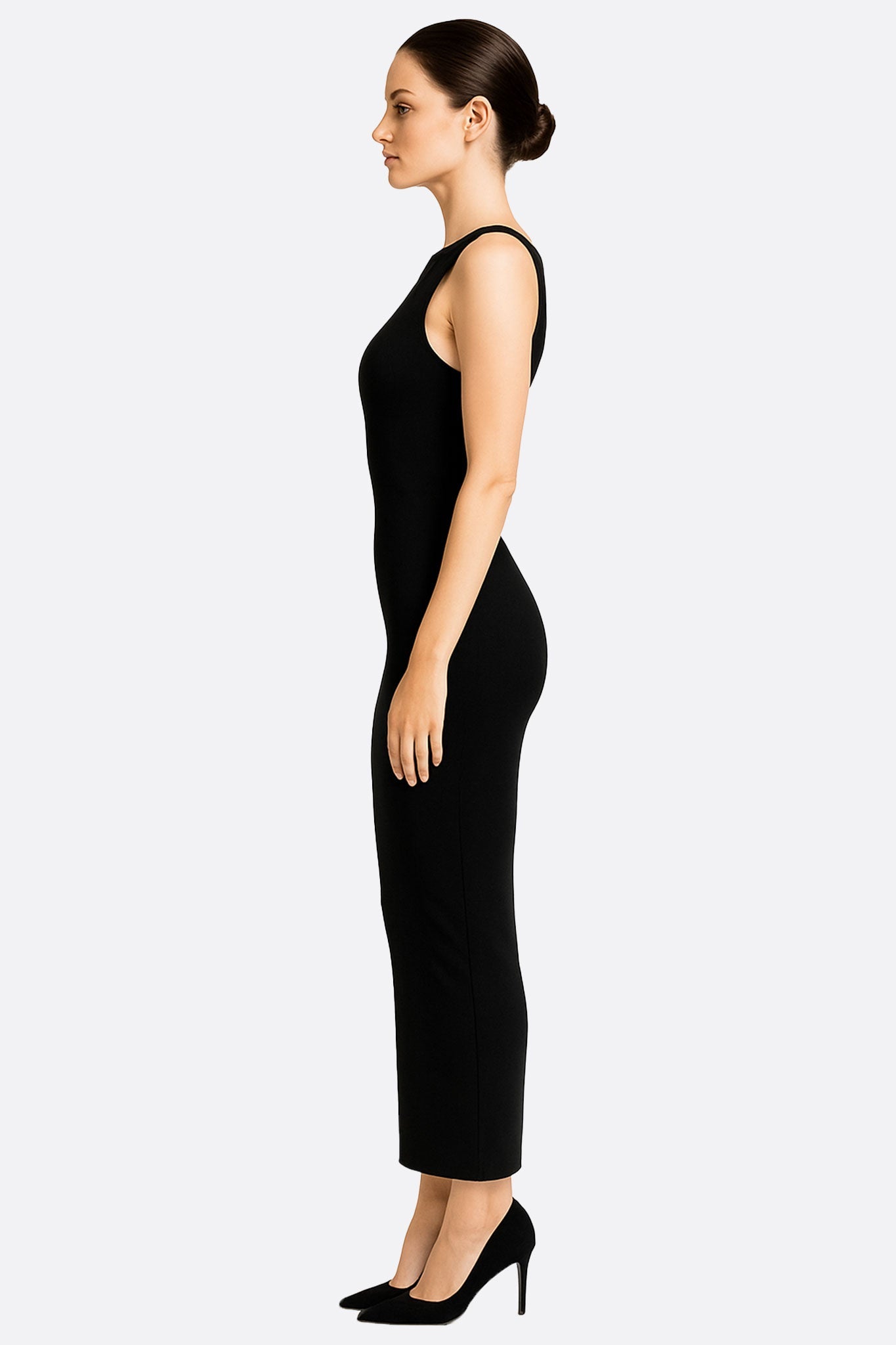 Women’s Black Satin Maxi Dress